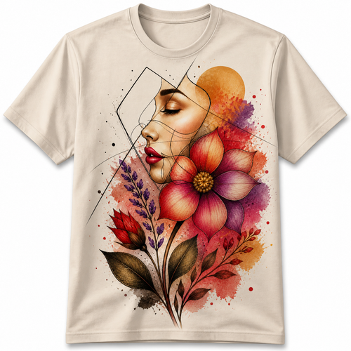Floral Art Graphic T-shirt