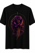 Short Sleeve T-shirt – Purple Rose Design